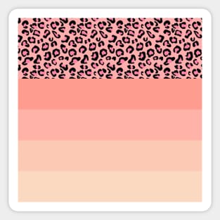 Pink pastel lines Leopard Sticker